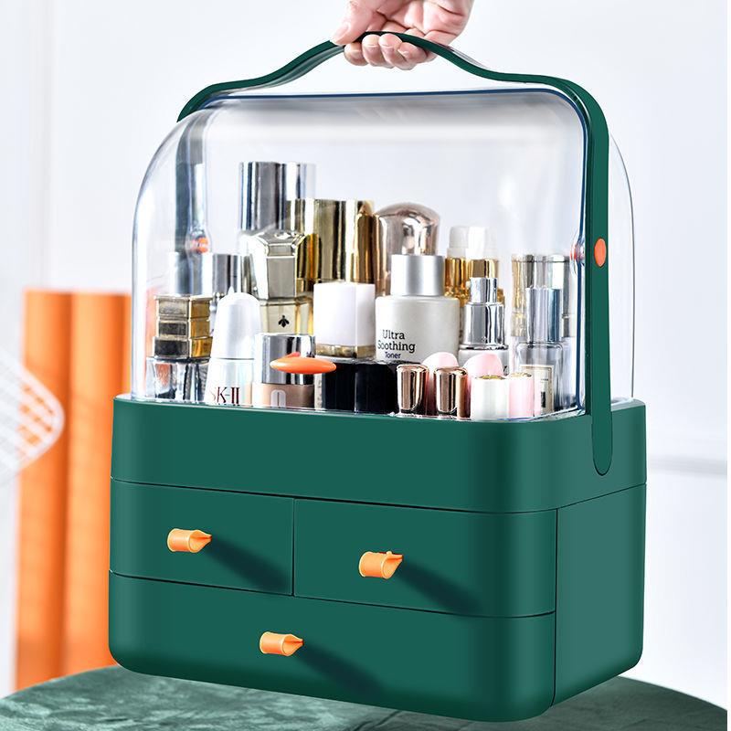 Luxury Skincare & Spa Reviews - Luxuriöse Kosmetik-Aufbewahrungsbox Staubdichte Desktop-Organizer-Box für Hautpflegeprodukte