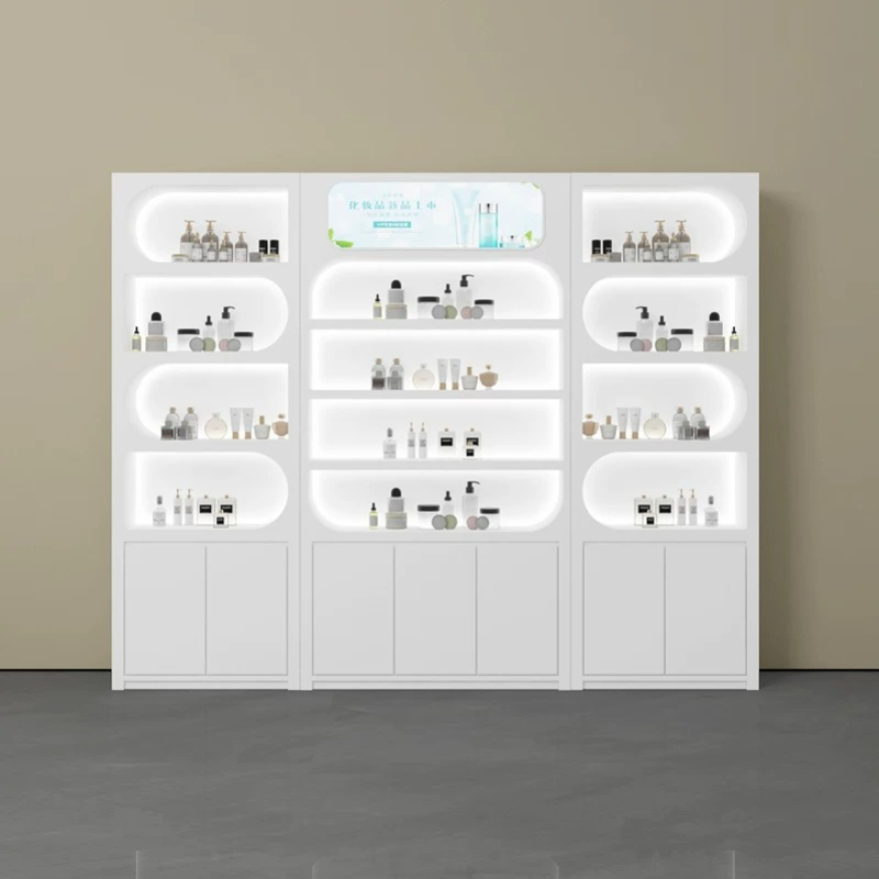 Luxury Skincare & Spa Reviews - Nordischer Minimalistischer Schönheitssalon-Vitrinenschrank Moderner Luxus-Hautpflegeprodukte-Nagelstudio-Vitrinenschrank Büromöbel